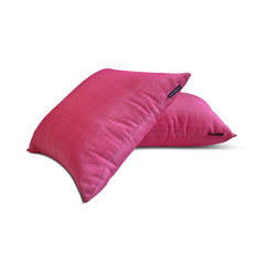 Fuchsia Pink Luxury - Fuchsia Art Silk Throw Pillow Cover Pack of 2