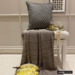 Nour Charcoal - Charcoal Velvet Throw Pillow Cover