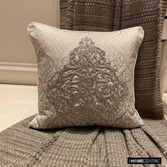 Nazanin Silver - Silver Jacaquard Throw Pillow Cover