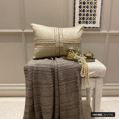 Zarae - Gold Jacquard Lumbar Pillow Cover