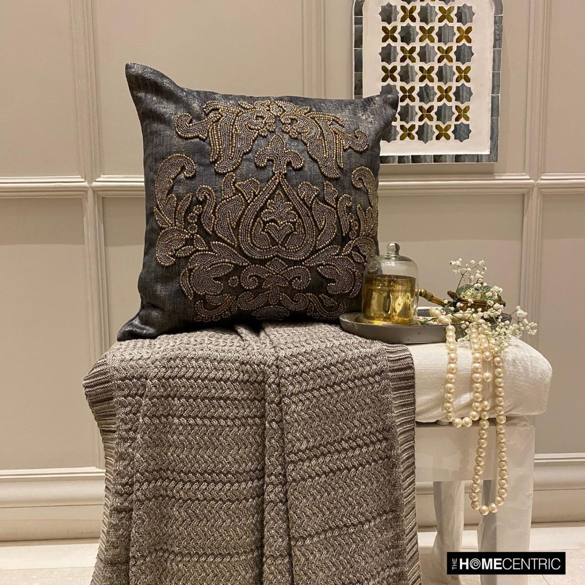 Aureate Graphite Throw Pillow Cover