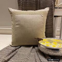 Linen Pearlshine - Beige Linen Throw Pillow Cover