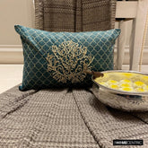 Malika Teal - Teal Velvet Lumbar Pillow Cover