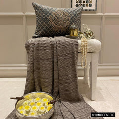 Malika Charcoal - Charcoal Velvet Lumbar Pillow Cover