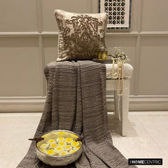 Aureate Whisper - White Velvet Suede Throw Pillow Cover