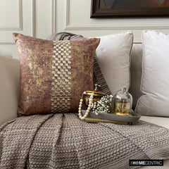 Gold Shards - Gold Velvet Throw Pillow Cover