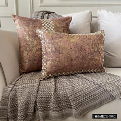 Gold Shards - Gold Velvet Throw Pillow Cover