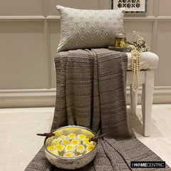 Jeweled Kira - Silver Jacquard Lumbar Pillow Cover