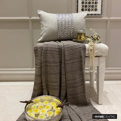 Jeweled Esme - Silver Jacquard Lumbar Pillow Cover