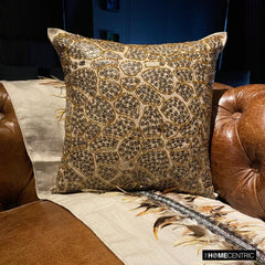 Leopard Spots - Beige Art Silk Decorative Euro Sham