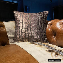 Safari Mirage - Brown Velvet Throw Pillow Cover