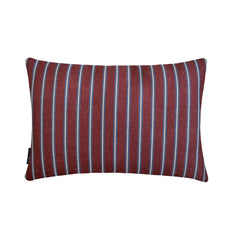 Parallel Stripes - Red Cotton Decorative Oblong Lumbar Pillow Cover