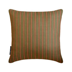 Linear Plush Green - Green Cotton Stripes Throw Pillow Cover