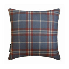 Plaidscape Blue - Blue Velvet Winter Plaid Throw Pillow Cover