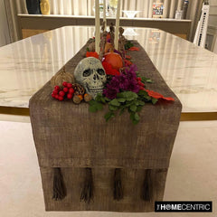 Kayla Brown - Brown Suede Decorative Table Runner