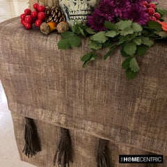 Kayla Brown - Brown Suede Decorative Table Runner
