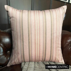 Stripe Flow Pink - Pink Velvet Stripes Throw Pillow Cover