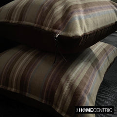 Stripe Flow Olive - Green Velvet Stripes Throw Pillow Cover