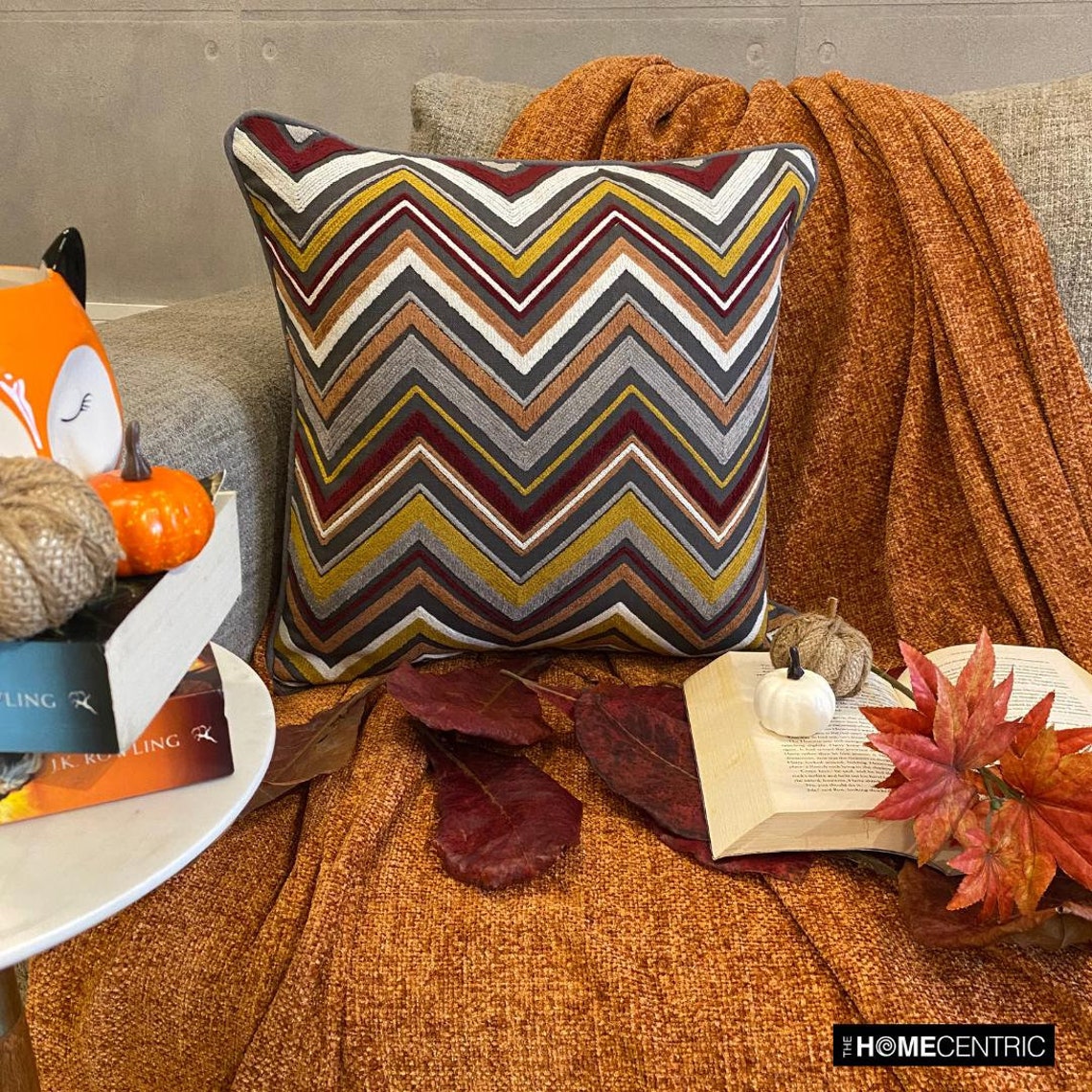 Amber Chevron Throw Pillow Cover