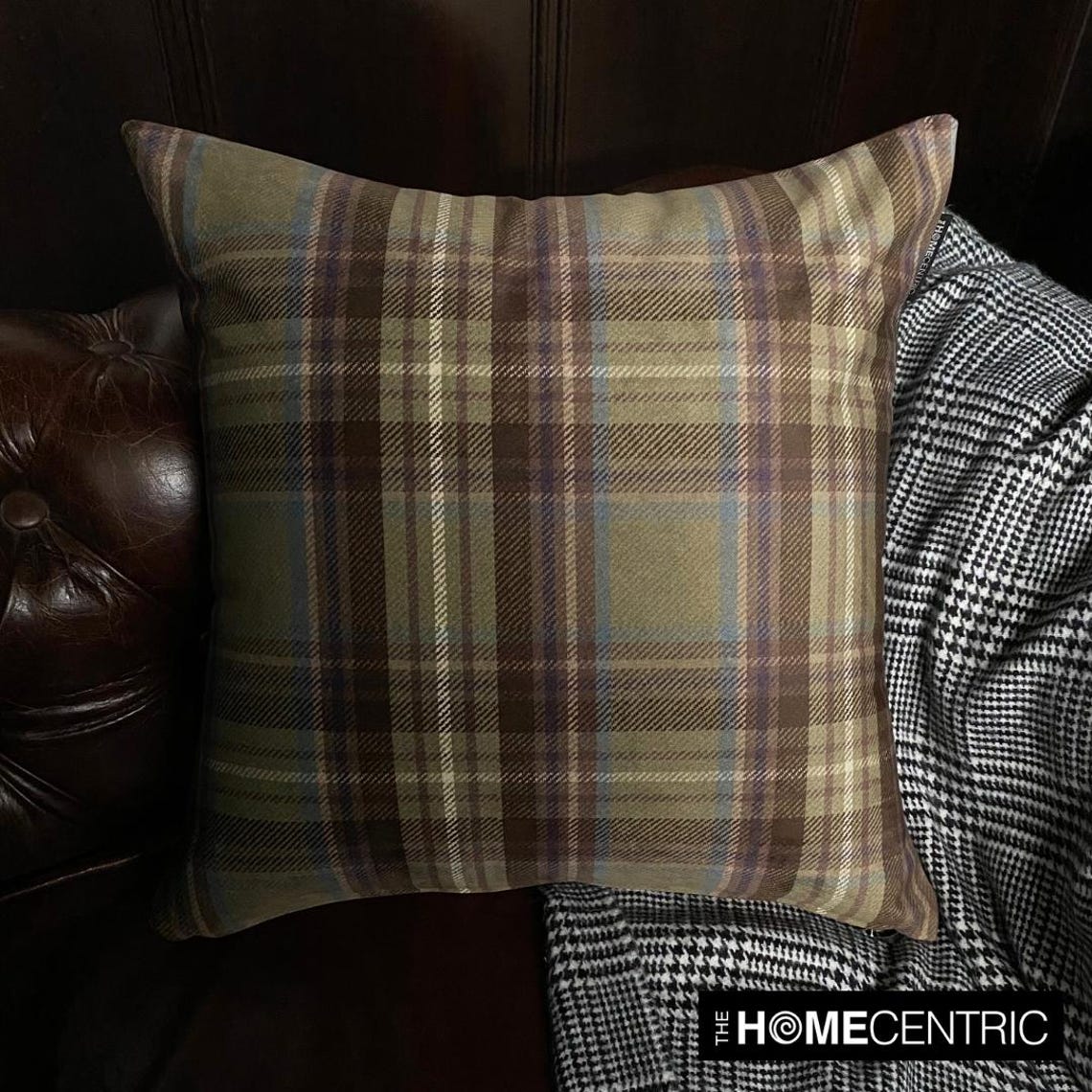 Plaidscape Olive Throw Pillow Cover