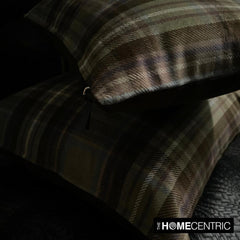 Plaidflow Olive - Green Velvet Winter Plaid Lumbar Pillow Cover