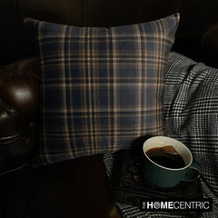 Plaidscape Navy Throw Pillow Cover