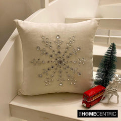 White Velvet Decorative Throw Pillow Cover - Crystal Flake