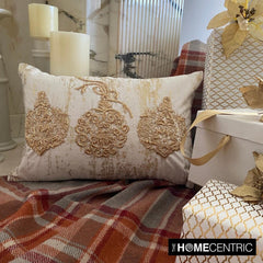 Gold Adornments Lumbar Pillow Cover