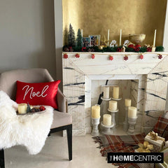 Red Silk Decorative Lumbar Pillow Cover - Noel