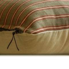 Linear Plush Green - Green Cotton Stripes Throw Pillow Cover