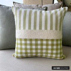 Green Cotton Handmade Throw Pillow Cover - Elf Mischief