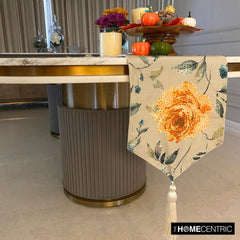 Orange Rosiness - Orange Cotton Decorative Table Runner