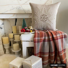 Beige Linen Decorative Throw Pillow Cover - Pearl Flake