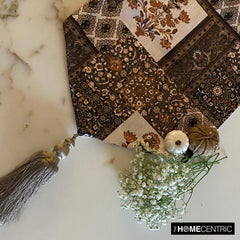 Niloufar - Brown Satin Decorative Table Runner