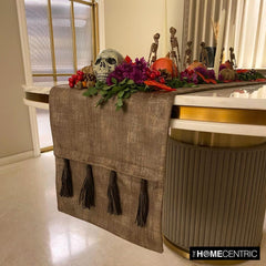 Kayla Brown - Brown Suede Decorative Table Runner