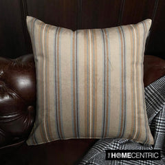 Stripe Flow Beige - Beige Velvet Stripes Throw Pillow Cover