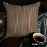 Linear Plush Green - Green Cotton Stripes Throw Pillow Cover