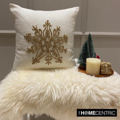 Gold Linen Handmade Throw Pillow Cover -Gilded Frost