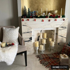 Wheeling Around Ivory - Ivory Velvet Throw Pillow Cover