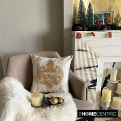 Gold Velvet Decorative Throw Pillow Cover - Shimmer Ornament