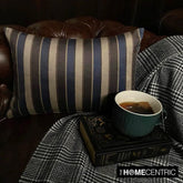 Linear Stripe Blue - Blue Velvet Christmas Striped Lumbar Pillow Cover