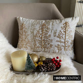 Gold Velvet Gold Decorative Lumbar Pillow Cover - Glitz Gold Tree