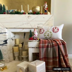 White Linen Decorative Joy Lumbar Pillow Cover - Joyful Cheer