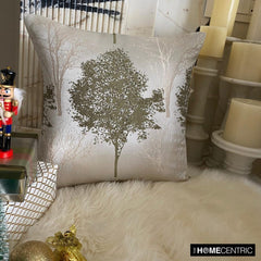 Frosted Fir - Green Jacquard Decorative Throw Pillow Cover