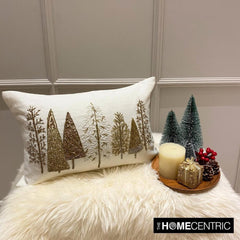 White & Gold Silk Decorative Lumbar Pillow Cover - Gold Starry Fir