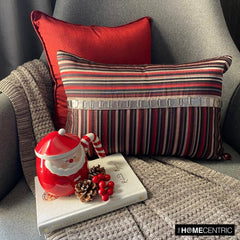 Jimmy James - Red Jacquard Lumbar Pillow Cover