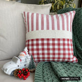 Red Cotton Decorative Throw Pillow Cover - Jolly Santa