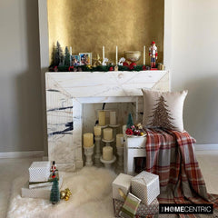 Gold Linen Decorative Throw Pillow Cover - Glittering Pine