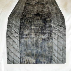 Charcoal Bliss - Velvet Gray Decorative Bed Runner and Pillow Cover