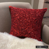 Red Glitterati - Red Silk Decorative Euro Sham